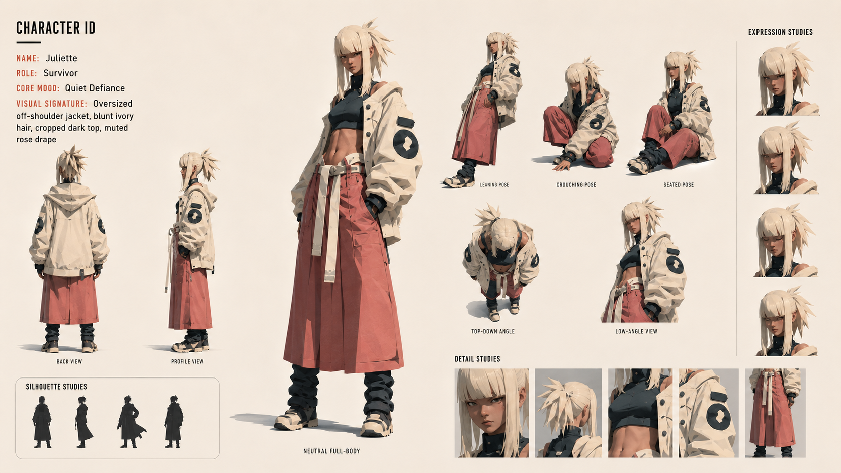 juliette character design sheet